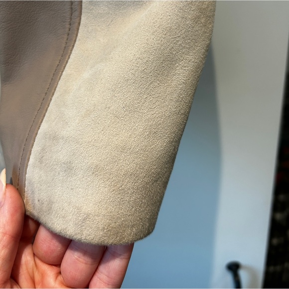 ALL SAINTS Balfern leather and suede biker jacket size 8 - Picture 7 of 9